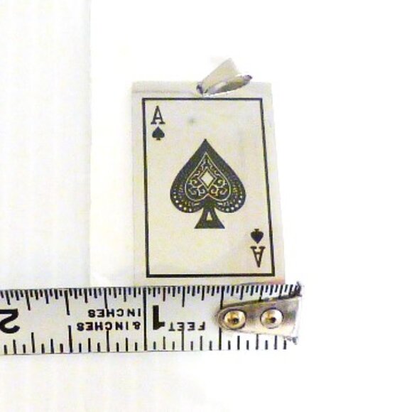 Leather ACE CARD BRACELET Metal ACE PENDANT & NECKLACE Card Deck Casino - Picture 13 of 14